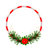 Navidad marco decoración con Navidad bola, pino rama y nieve flexionar png