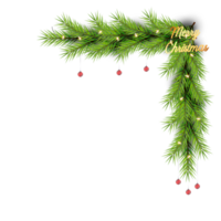 christmas corner  decoration with christmas ball,pine branch and snow flex png