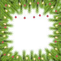 Weihnachten Rand Dekoration mit Kiefer Geäst Weihnachten Ball Geschenk Balance und Schneeflex png