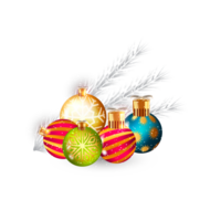 Natal bola decoração realista 3d bola bola png