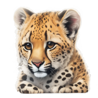 retrato de bebé leopardo ai generativo png