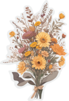 seco flor ramo de flores ilustración gratis png ai generativo