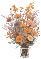 seco flor ramalhete grampo arte com ai generativo png