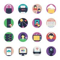 Internet Flat Icons Collection vector