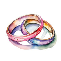 Watercolor wedding rings isolated png