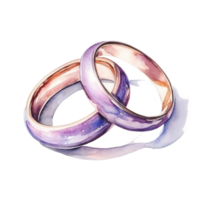 Watercolor wedding rings isolated png