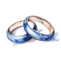 Watercolor wedding rings isolated png