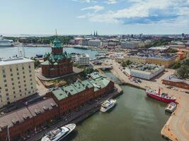 Uspenski Cathedral in Helsinki, Finland by Drone photo