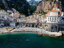 Views from Atrani on the Amalfi Coast, Italy by Drone photo