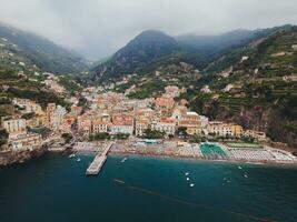 Views of Minori on the Amalfi Coast, Italy by Drone photo