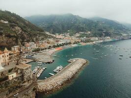 Views of Maiori on the Amalfi Coast, Italy by Drone photo