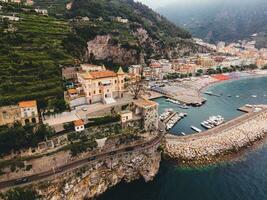 Views of Maiori on the Amalfi Coast, Italy by Drone photo