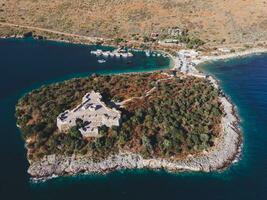 The Castle of Porto Palermo in Albania by Drone photo