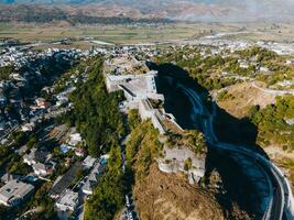 Gjirokaster Castle in Albania by Drone photo