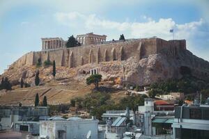 Partenón puntos de vista en Atenas, Grecia foto