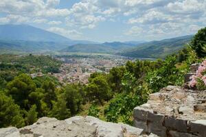 puntos de vista de berat desde berat castillo en Albania foto