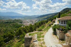 Views of Berat from Berat Castle in Albania photo