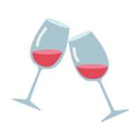 Two wine glasses with red liquid illustrations,  Generative Ai png