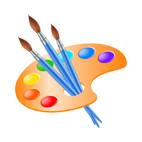 palette cliparts - palette La peinture génératif ai png