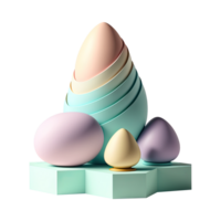 Vector set of realistic pastel eggs Generative Ai png