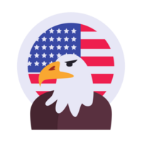 amerikanisch Emblem Adler mit Flagge hinter generativ ai png