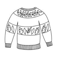 Doodle autumn ugly sweater  vector sketch