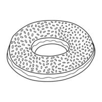 Vector rubber ring in donut shape. Hand drawn donut rubber ring