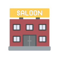 Saloon Center Gebäude Symbol, generativ ai png