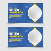 Any video can have an editable thumbnail. Web banner design with video thumbnails that are editable for kids' school entrance. Fully customizable thumbnail for a video cover photo vector