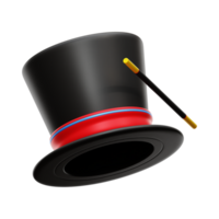 Black top hat Generative Ai png