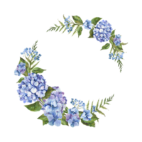 hortensia krans vattenfärg generativ ai png