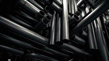 Interlacing of engineering pipes. Generative AI photo