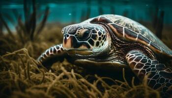 mar Tortuga en el marina belleza en naturaleza escena generado por ai foto