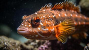 Colorful clown fish swimming in a beautiful underwater reef scenery generated by AI photo