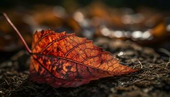 Vibrant autumn foliage showcases nature beauty in a colorful forest generated by AI photo