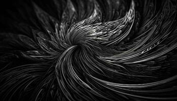 resumen negro y blanco espiral crea futurista movimiento y caos generado por ai foto