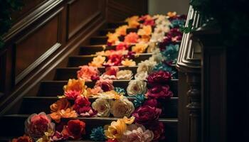 un hermosa ramo de flores de Fresco flores trae elegancia a celebraciones generado por ai foto