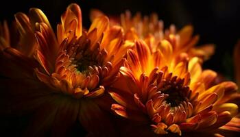 Close up of a vibrant yellow daisy, a beauty in nature generated by AI photo