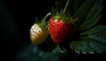 frescura y dulzura en un maduro fresa, un sano gastrónomo postre generado por ai foto