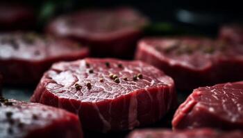 Freshness and tenderness of grilled fillet steak, a gourmet meal generated by AI photo