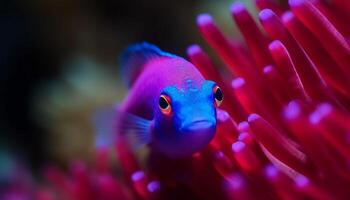 Colorful clown fish swimming in a vibrant underwater reef habitat generated by AI photo