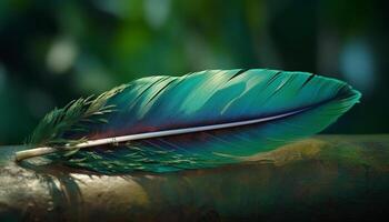 Feather elegance and fragility symbolize nature beauty in an abstract way generated by AI photo