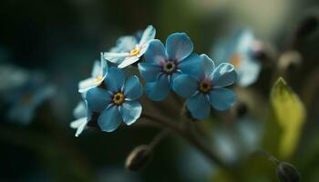 un hermosa ramo de flores de vistoso flores en un lozano prado generado por ai foto