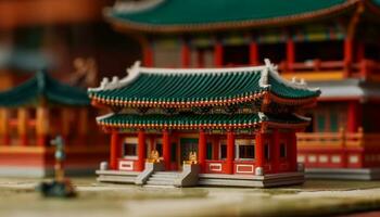 Ancient Beijing pagoda, symbol of Chinese culture and spirituality generated by AI photo