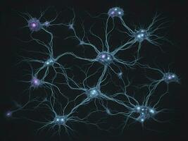 Neuronal network with electrical activity of neuron cells Generative AI photo