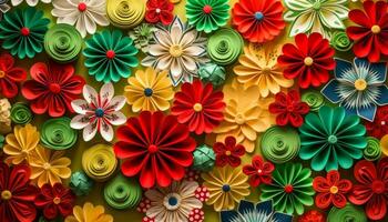 resumen floral modelo fondo con multi de colores flores y florido decoración generado por ai foto