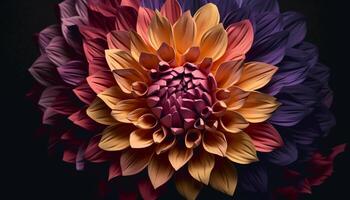 Abstract floral pattern in vibrant colors, showcasing the beauty in nature generated by AI photo