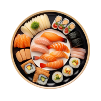 sushi schotel met verschillend types van sushi png