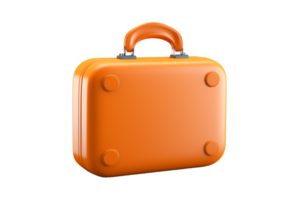 orange suitcase on transparent background png