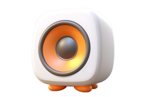 a speaker with orange and white accents png